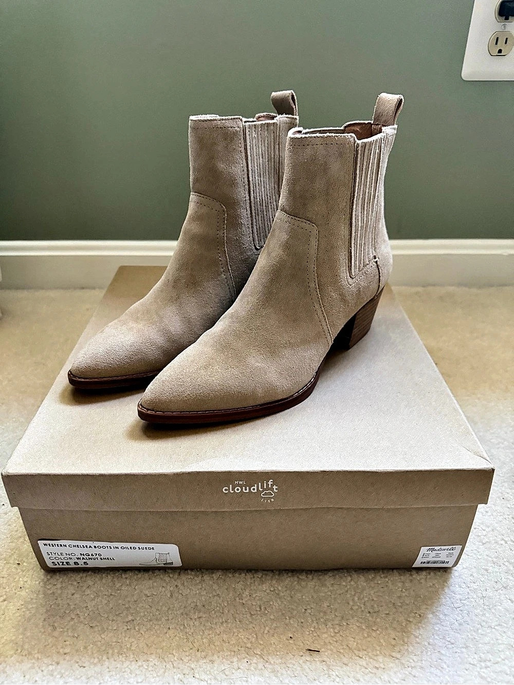 Madewell Western Chelsea Boots Suede US 8.5